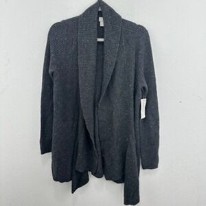 Chico's Chunky Knit Grey Multicolor‎ Mix Drape Front Cardigan Sweater Combo NWT